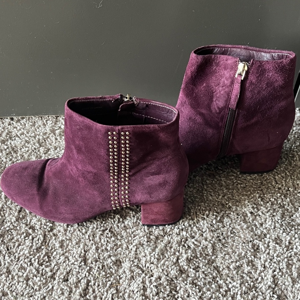 White House Black Market Plum Ankle Booties